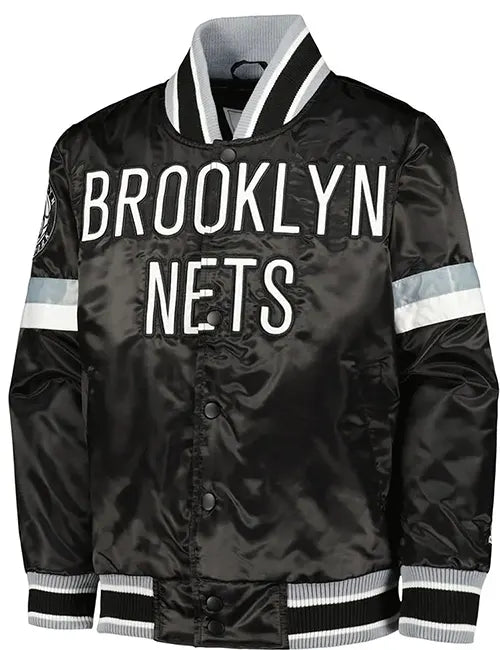 Brooklyn Nets Black Varsity Jacket