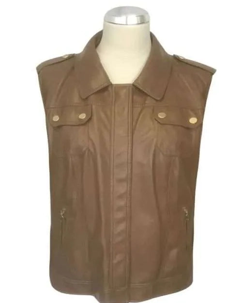 Marissa Brown Leather Vest