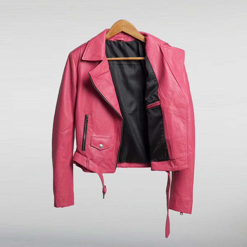 Barbie Doll Pink Biker Leather Jacket