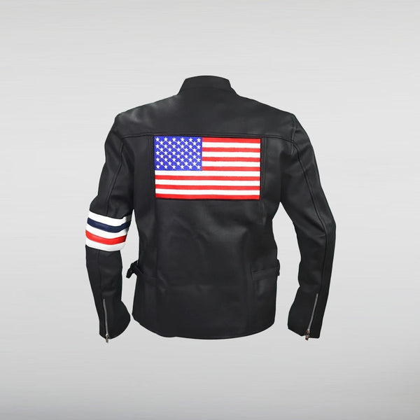 American Flag Leather Motorcycle Jacket