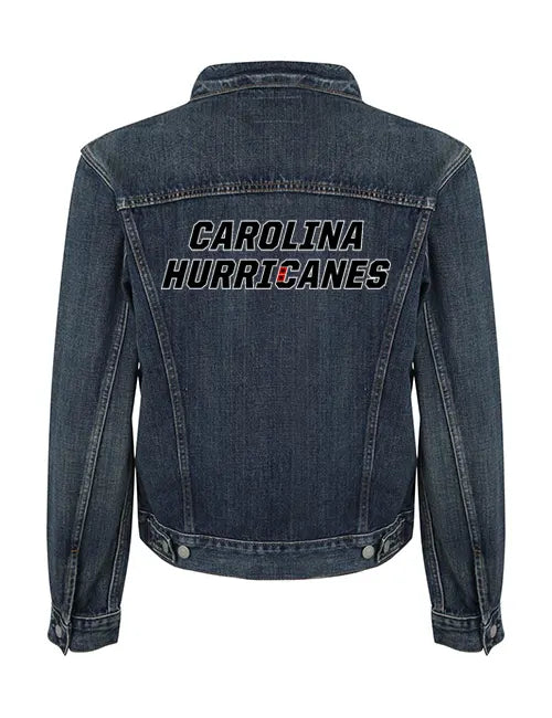 Carolina Hurricanes Blue Trucker Jacket Back