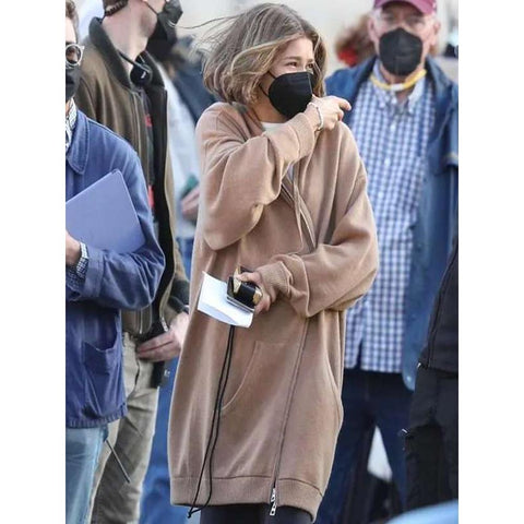 Zendaya Tashi Challengers Oversize Brown Hoodie