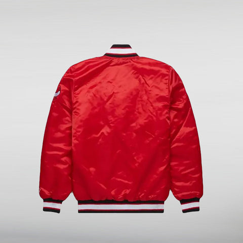 Chicago Bulls Red Satin Jacket back