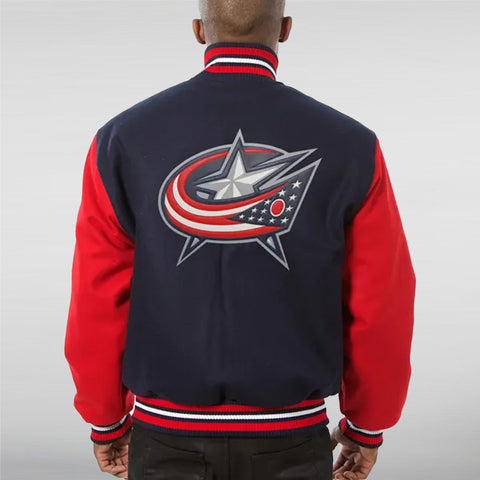 Columbus Red and Navy Blue Varsity Jacket