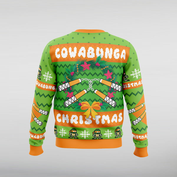 Cowabunga Christmas Sweater back