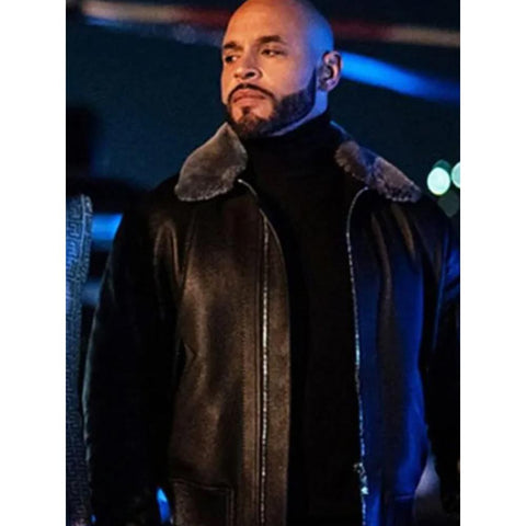 Power Book Ii Ghost Daniel Sunjata Black Shearling Jacket