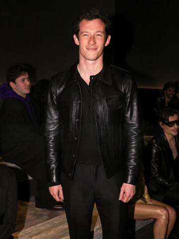 Actor Callum Turner Leather Jacket