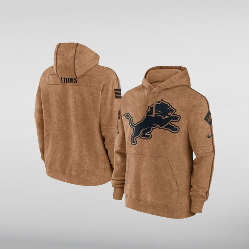 Brown Detroit Lions Salute To Service Hoodie