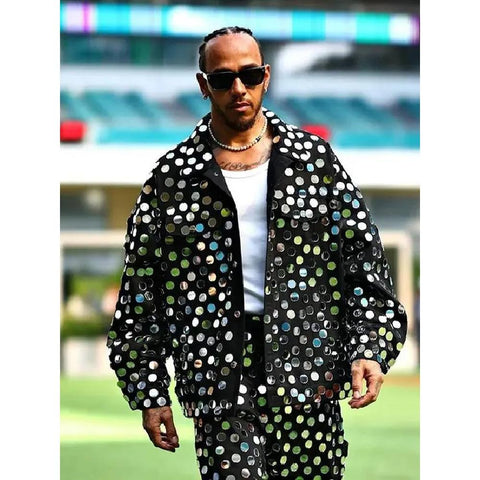 Lewis Hamilton Black Sequin Jacket