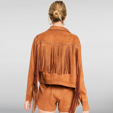 Brown Suede Fringe Jacket
