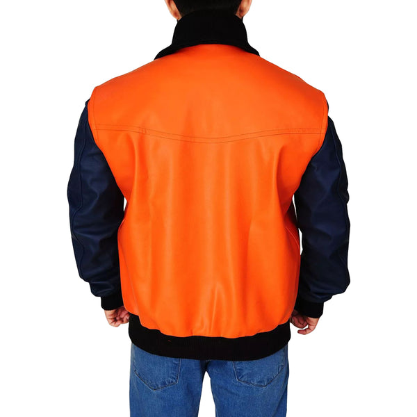 Goku 59 Orange Leather Jacket back