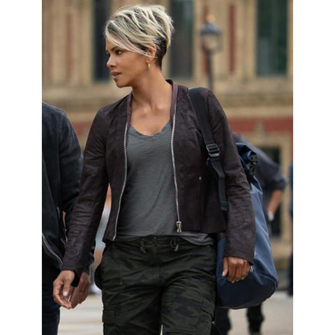 Halle Berry Brown Leather Jacket