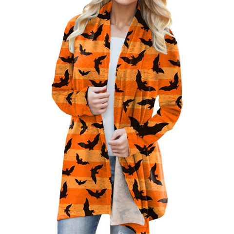 Bat Print Halloween Blazer