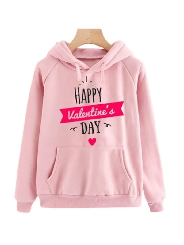 Happy Valentine's Day Pink Hoodie