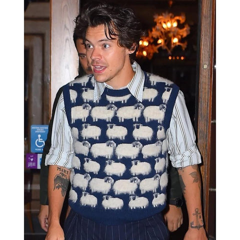 Harry Styles Sheep Sweater Vest Zara