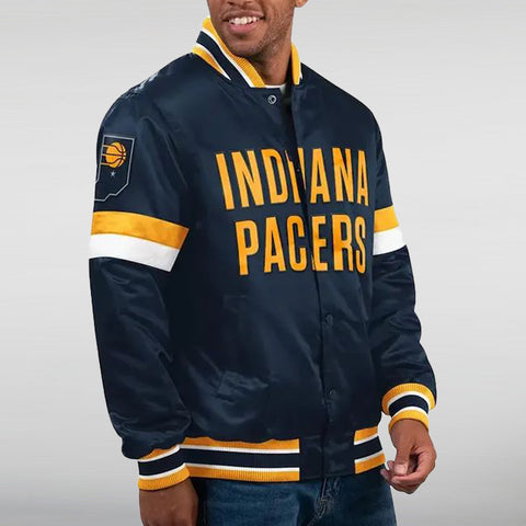 Home Game Indiana Pacers Navy Satin Jacket