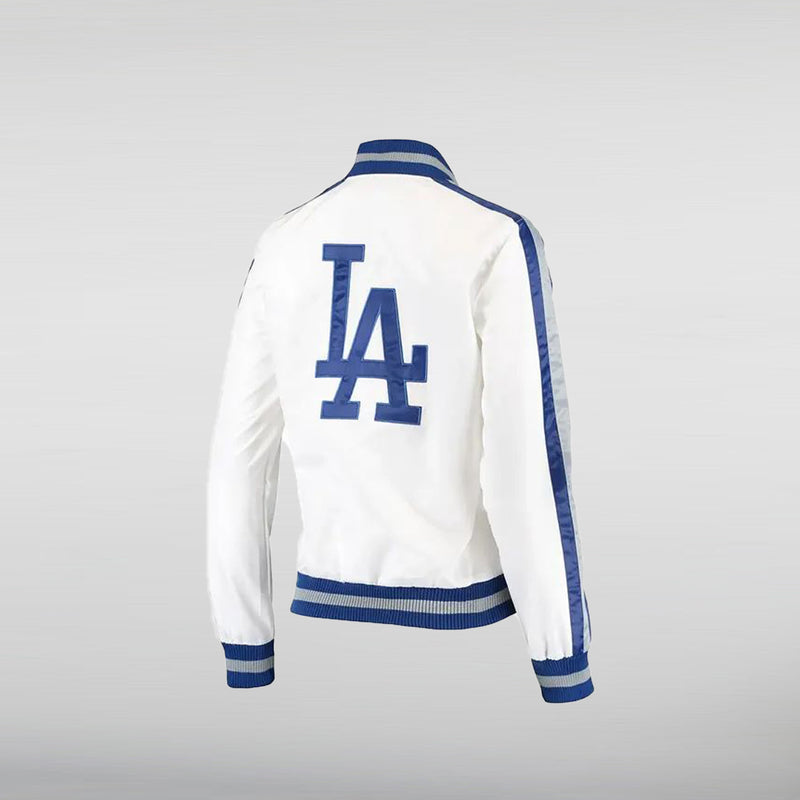 Hometown Los Angeles Dodgers White Satin Jacket Back