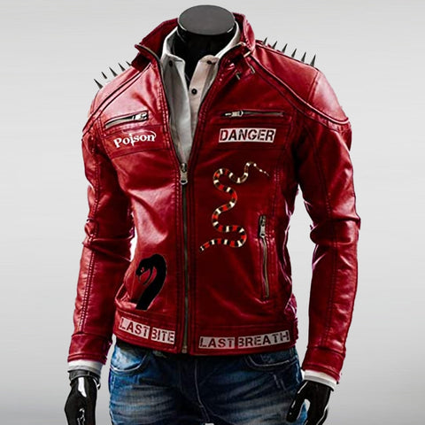 Snake Poison Studded Red Jacket