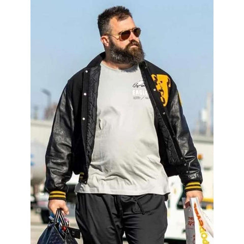 Jason Daniel Kelce Black Varsity Jacket