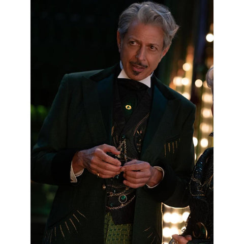 Wicked 2024 Jeff Goldblum Green Trench Coat