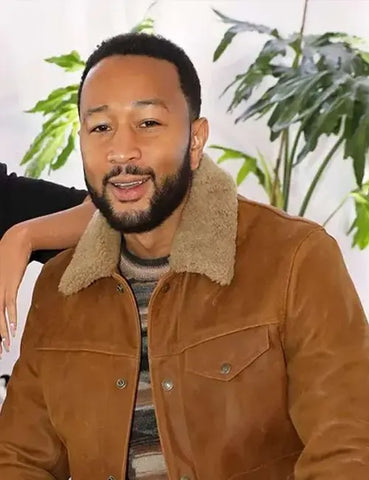 John Legend Brown Leather Jacket