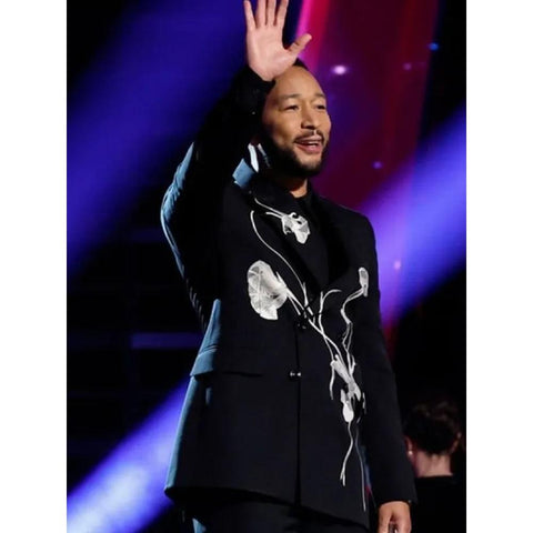 John Legend Black Floral Blazer