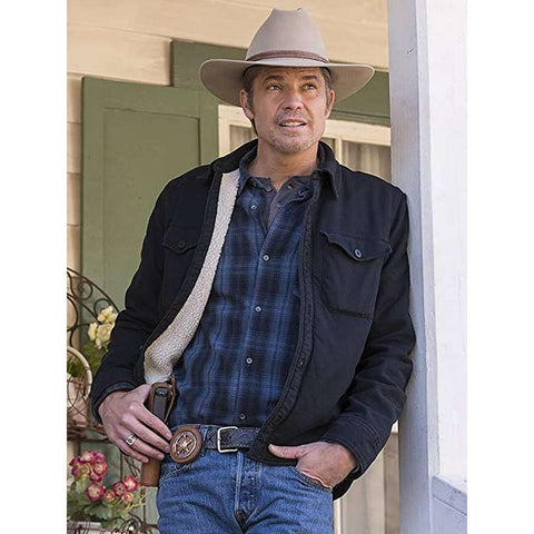 Justified Raylan Givens Black Sherpa Jacket