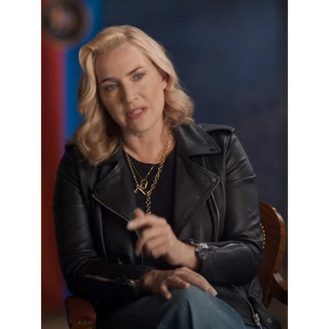 Kate Winslet Regime Black Dress Leather Jacket