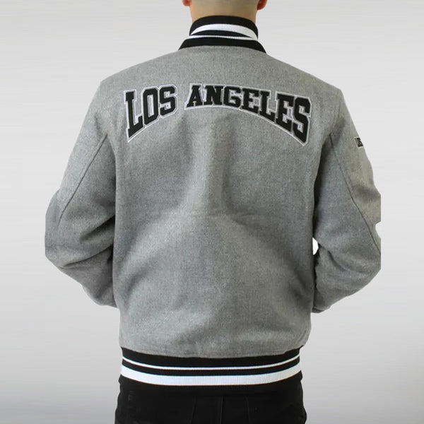 LA Kings Gray Varsity Wool Jacket Back