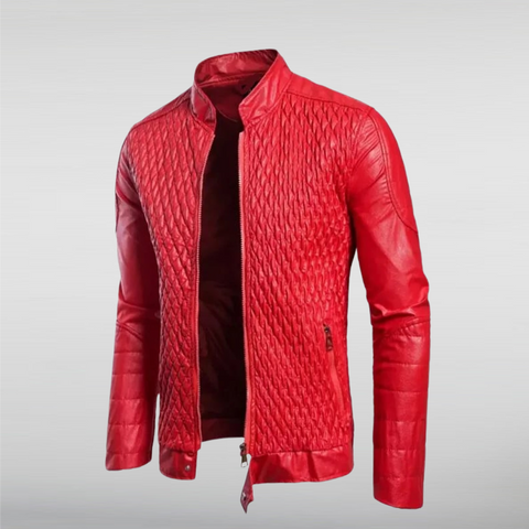 la knight raw red leather jacket