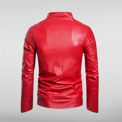 la knight raw red leather jacket