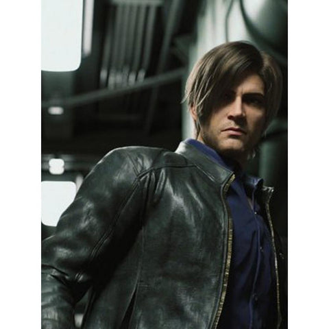 Leon Resident Evil Black Leather Jacket