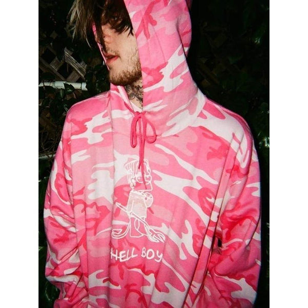 Lil Peep Hellboy Pink Camo Hoodie