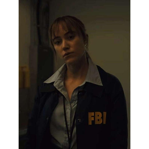 Lee Harker Longlegs Actress Blue Fbi Jacket