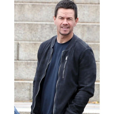 Mark Wahlberg Black Leather Jacket