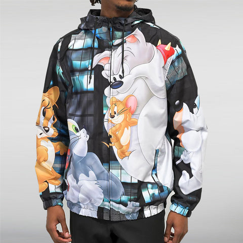 Tom & Jerry Batter Up Black Windbreaker