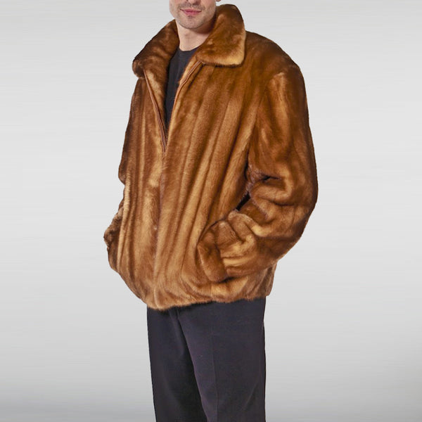 Mink Brown Flight Faux Fur Jacket
