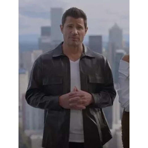 Nick Lachey Love Is Blind Black Leather Jacket