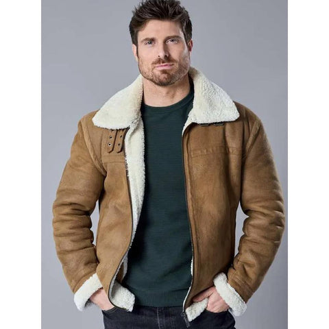 Marcus Rosner Falling Like Snowflakes Brown Shearling Leather Jacket