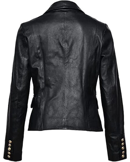 Kim Kardashian Leather Coat