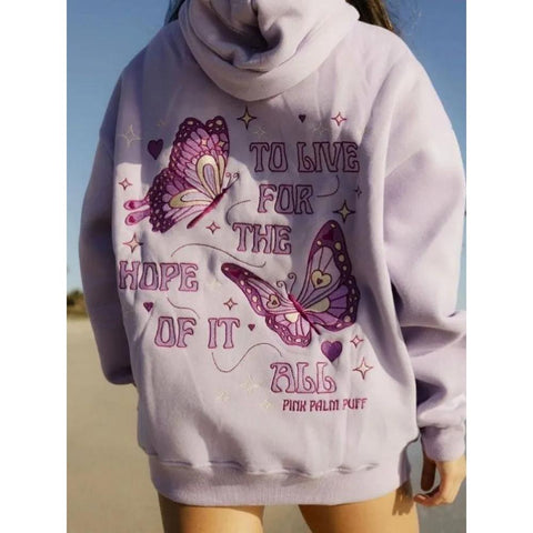 Pink Palm Puff To Live For The Hope Of It All Hoodie