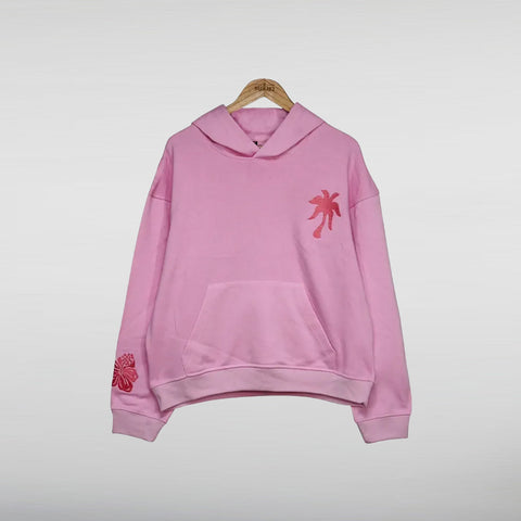 Pink Palm Puff Hoodie