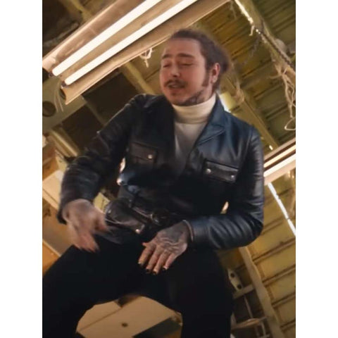 Post Malone Psycho Live Black Leather Jacket