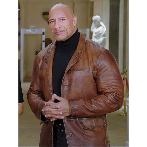 Dwayne Johnson Red Notice Leather Jacket