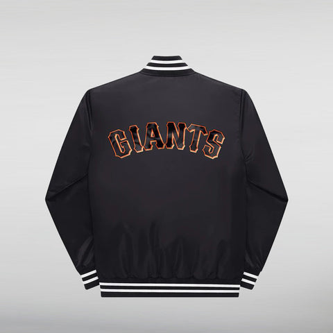 SAN FRANCISCO GIANTS VARSITY SATIN FULL-SNAP JACKET back