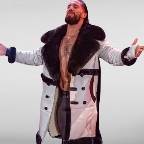 Wwe Raw Seth Rollins White Leather Coat