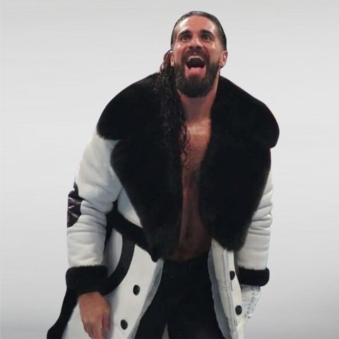 Wwe Raw Seth Rollins White Leather Coat