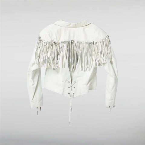 Sharon Stevens Fringe Jacket Back