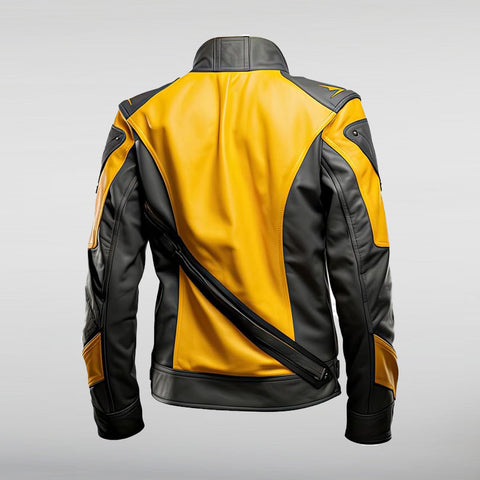 Black Yellow Motorcycle Jacket