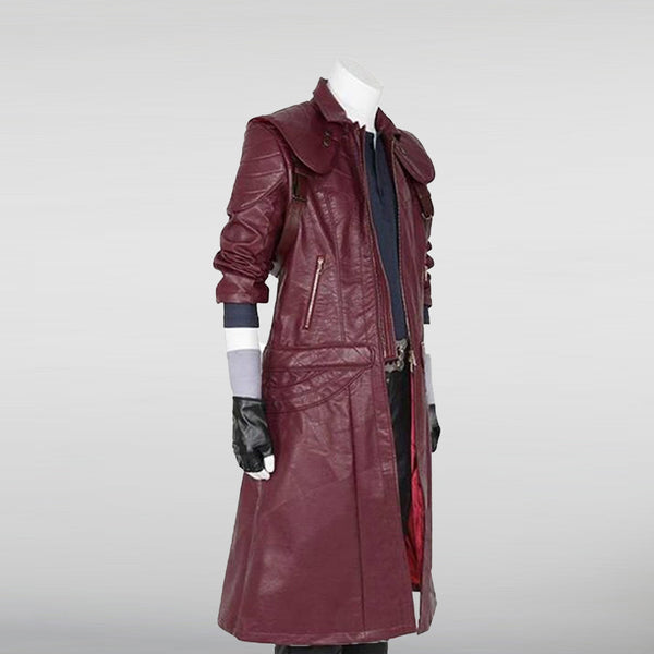 DMC Dante Devil May Cry 5 Maroon Trench Leather Coat